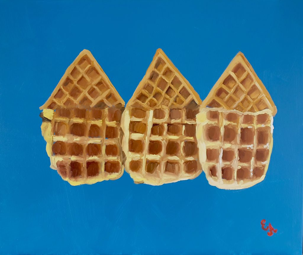 Elena Avdaliani - Grote Markt - Waffles - brussels - liege - abstract oil painting