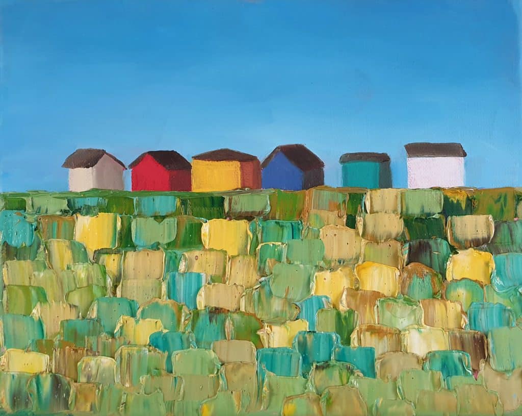 Elena Avdaliani - colourful houses - abstract - fields - texture